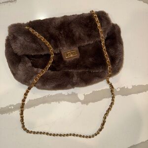 House of Harlow 1960 brown fur bag